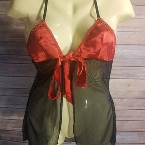 2 for 15 Super Sexy Sheer Red & Black Lingerie